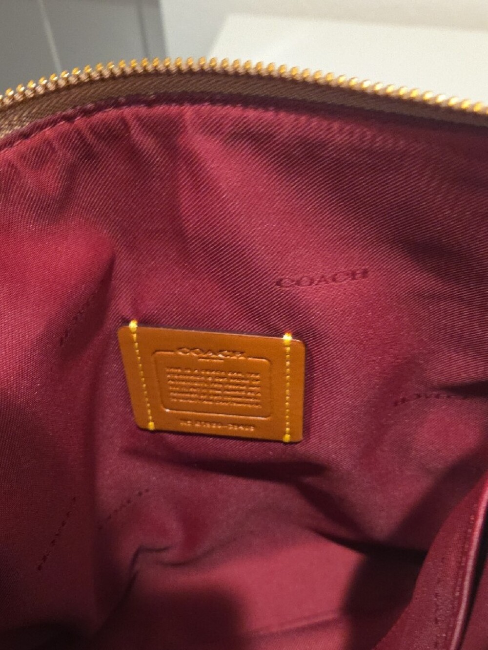 Coach Tan/Brown Signature Crossbody Messenger Bag - Picture 6 of 7